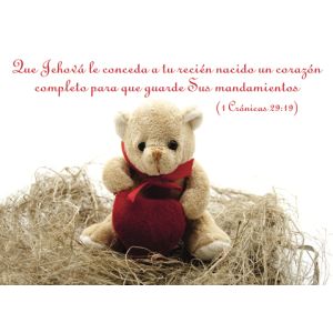 Que Jehová le conceda a tu recién nacido un corazón completo para que guarde sus mandamientos (1 Crónicas 29:19)