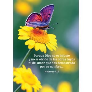 Porque Dios no es injusto y no se olvida de las obras tuyas ni del amor que has demostrado por su nombre. Hebreos 6:10